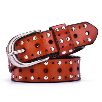 

6PCS/LOT SINGYOU Women Vintage Cowskin Leather Belts for Women Fashion Pin Buckle Waist Belt High Quality