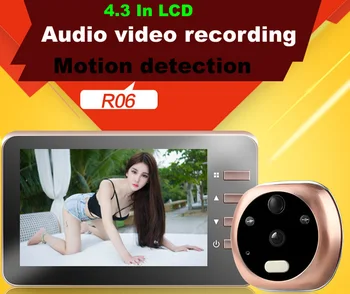 

4.3'' Audio Video Peephole Door Camera TFT LCD For Digital Viewer Peepholes Video Recorder Night Vision Motion Detection