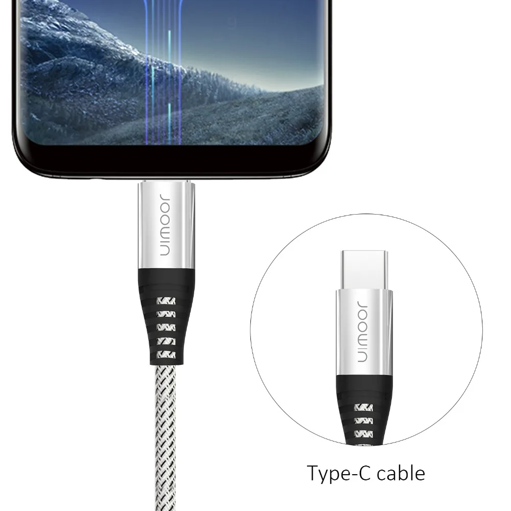 JOOWIN USB نوع-C كابل ل USB C الهاتف المحمول كابل شحن سريع نقل 5V2. 4A نوع C كابل ل USB نوع-C الأجهزة F127