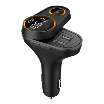 

LCAV Car Bluetooth Charger FM Transmitter MP3 Player Hand-Free Kit With Dual USB Charging Port New Slide Model