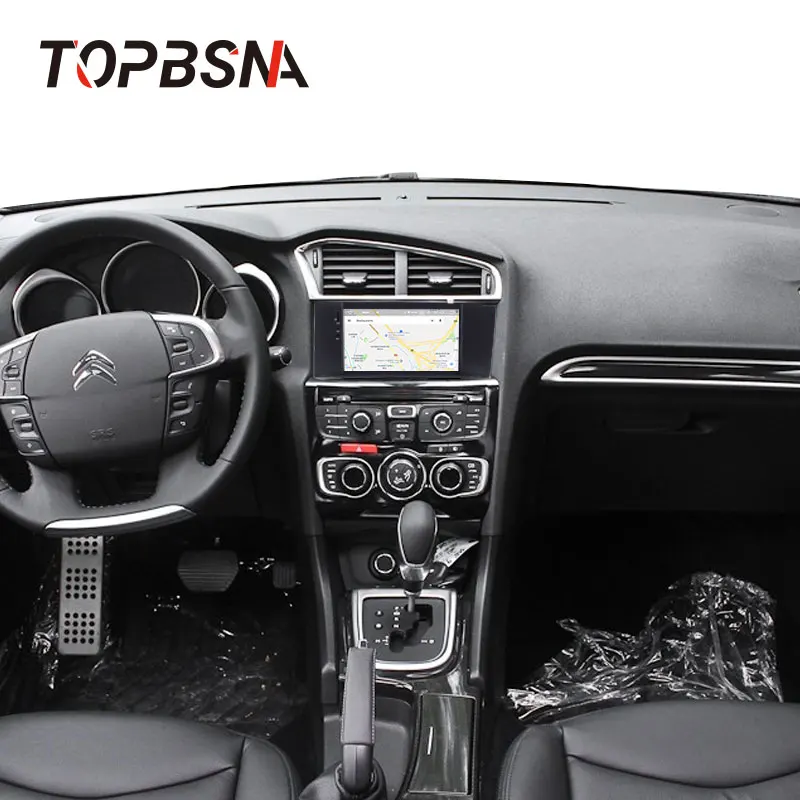 Clearance TOPBSNA Android 9.0 Car DVD Player For Citroen C4 C4L DS4 2011 2012 2013 2014 2015 GPS Navigation 1 Din Car Radio Stereo WIFI SD 5