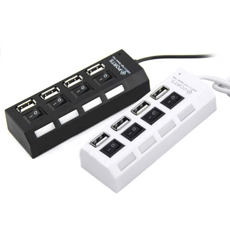 Новый Micro 4 портовый usb хаб 2 0 высокоскоростной сплиттер с переключателем ВКЛ/ВЫКЛ