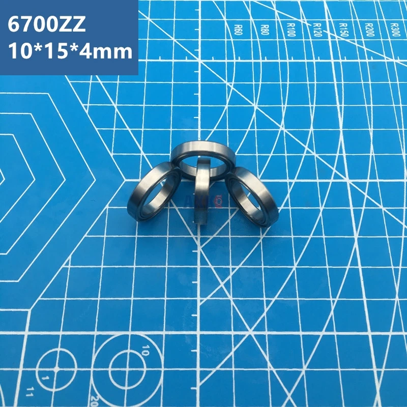 Free Shipping 50pcs ABEC-5 6700ZZ Bearing (10*15*4mm) Thin Section Deep Groove 6700 ZZ Ball Bearings 61700 ZZ 6700Z Z photo