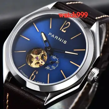 

43mm Parnis luminous automatic sapphire crystal men's watch blue waterproof mechanical watch