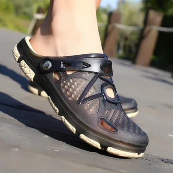 

REETENE 2020 Summer Shoes Men Beach Sandals Hollow Slippers Men Shoes Mesh Lightweight Casual Shoes Outdoor Fashion Men Flats