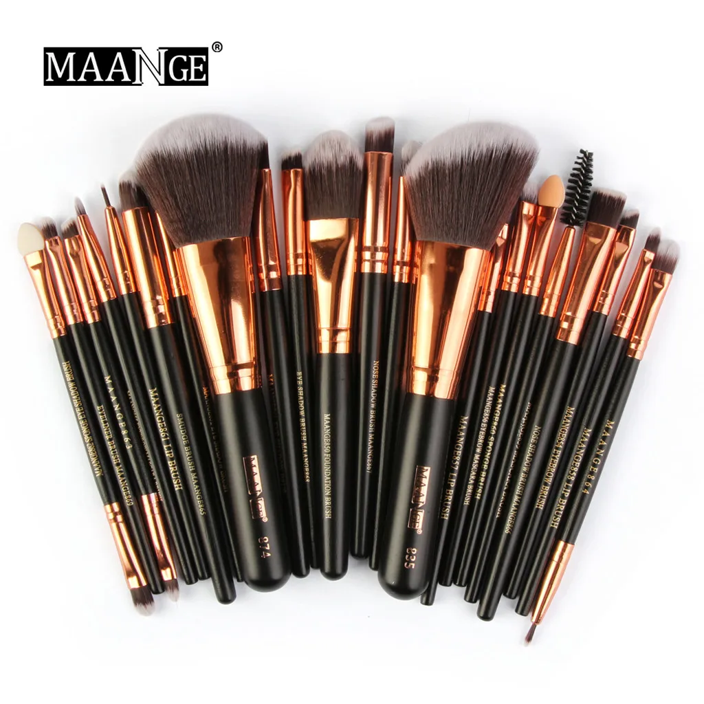 

MAANGE 22 Pcs Women's Fashion Makeup Brushes Set Wooden Makeup Brush Set tools Make-up Toiletry Kit Make Up Brush Set fashion