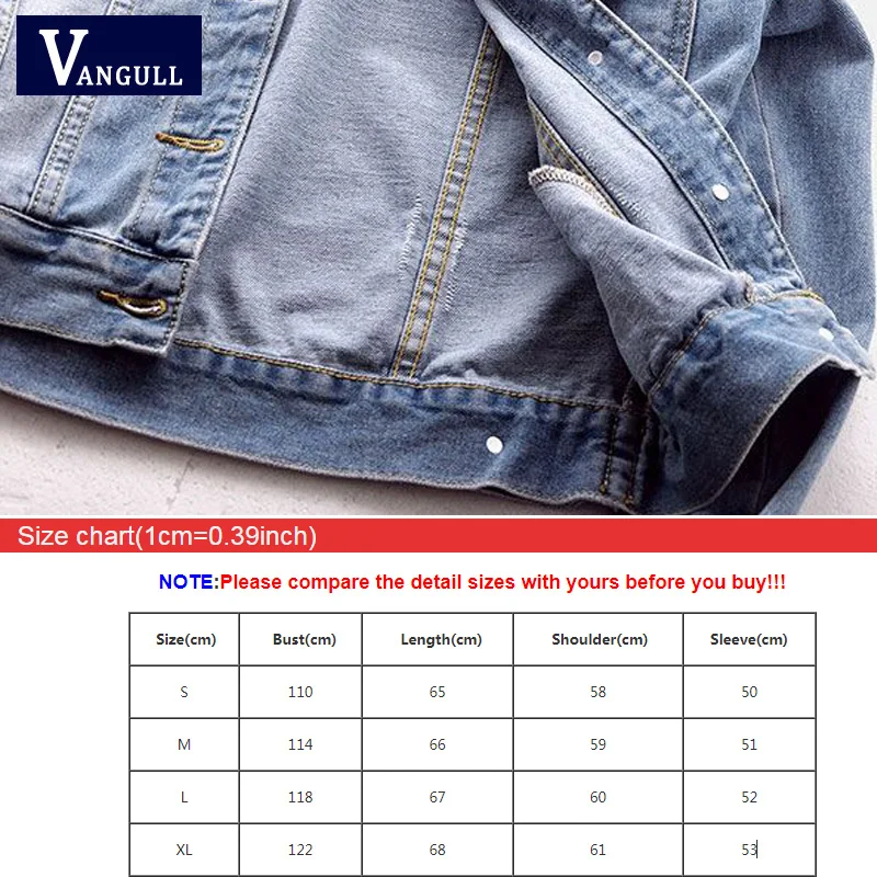 VANGULL женские джинсовые куртки 2019 новые весенние осенние с длинным рукавом
