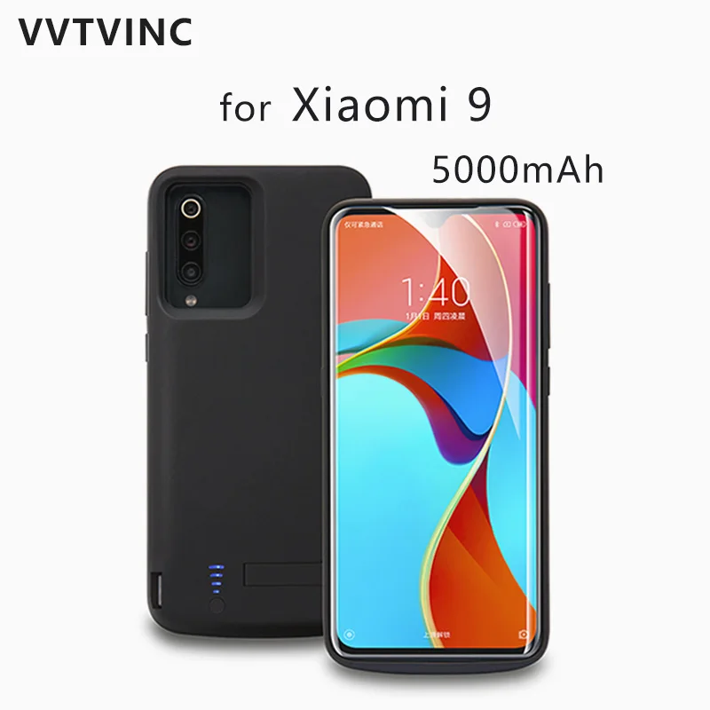 

VVTVINC Battery Charger Case 5000mAh Battery Case Power Case For Global Version Xiaomi 9 Mi 9 Power Bank Battery Charging Case