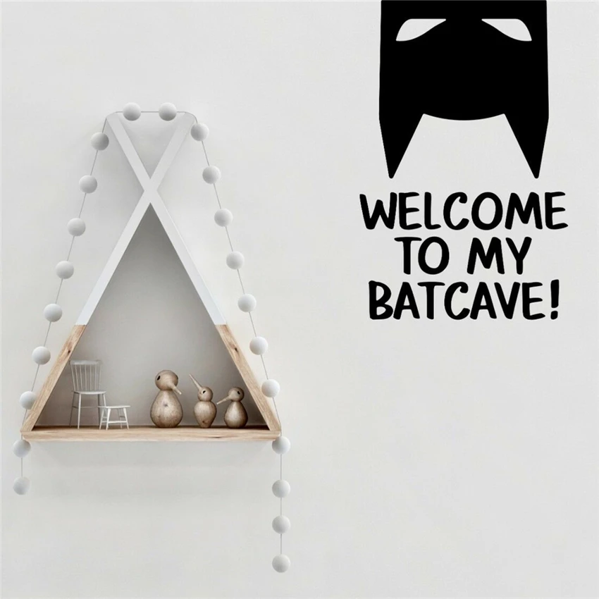 Welcome To My Batcave Batman Inspired Design Wall Art Decal Vinyl Sticker Art Decor Nursery Kids Room Poster Wall Sticker MY23