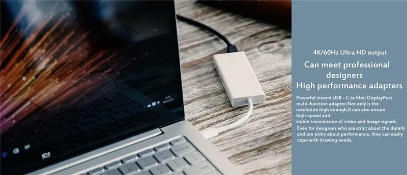 Xiaomi PD 3,0 Macbook USB-C-Mini Displayport многофункциональный Кабель-адаптер умное зарядное устройство для ноутбука планшета тип-c порт