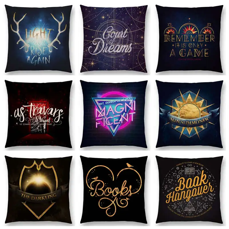 

Decorative Letters Saying Warm Words Meaningful Proverb Heart Love Books Dream Game Sun Neon Cushion Cover Sofa Pillow CaseY33