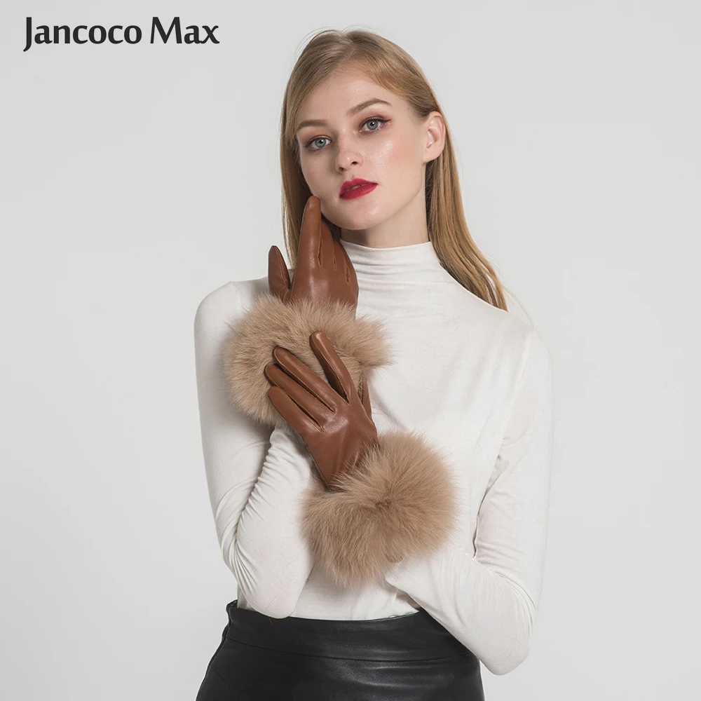 Jancoco Max* 10 цветов, натуральная кожа, перчатки, Новое поступление, настоящая овчина и Лисий мех, перчатки, женская мода, стиль S7200