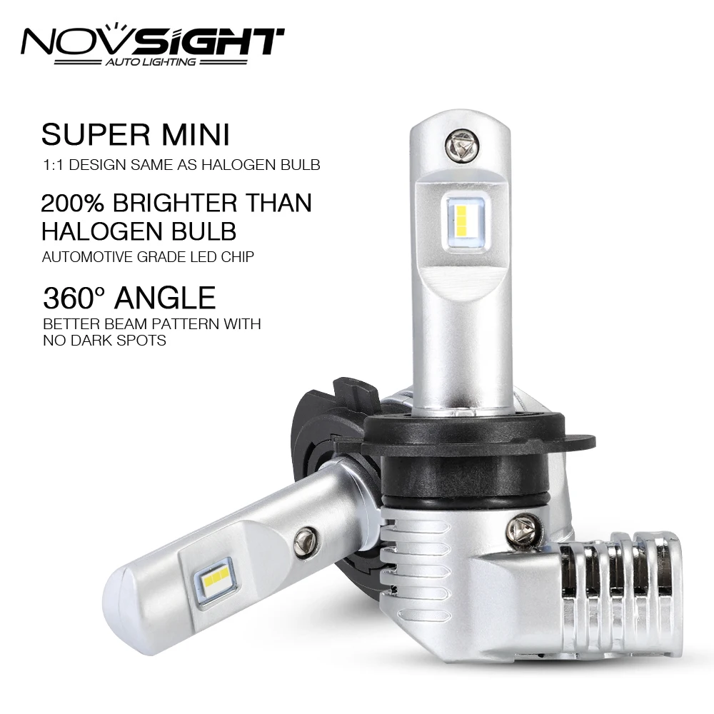 1:1 DESIGN NOVSIGHT H7 Led H4 Car Headlight Bulbs H11 H16JP 9005 9006 9012 D1S P13 PSX24W PSX26W 50W 10000LM 6500K Auto Headlamp