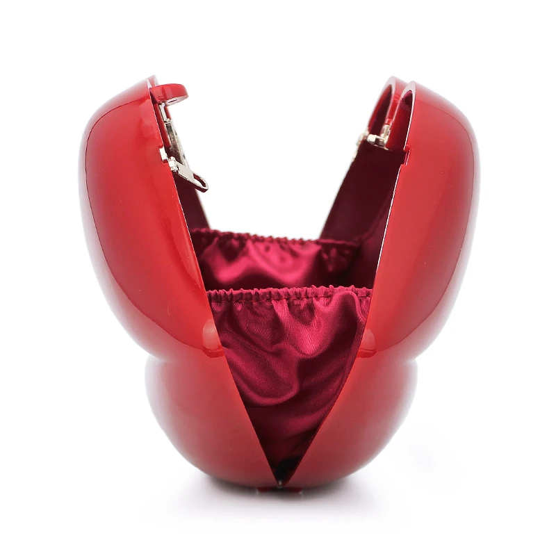 Большой красные губы сцепления Роскошные Для женщин дизайнер Сумки Высококачественная брендовая одежда сумка клатч акрил кошелек для партии