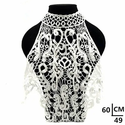 3d хлопок белая кружевная ткань воротник для рукоделия вышивка Venise кружевная ткань аппликация из гипюра Diy ремесло для шитья платья - Цвет: White