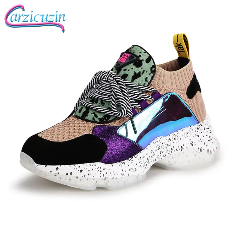 

Carzicuzin Women Fashion Sneakers New Style Lace Up Casual Shoes Women's Street Hiking Vacation Lady Daily Footwear Size 35-40