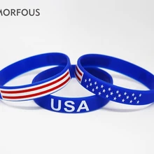 1 шт., Прямая поставка, американский флаг, силиконовый резиновый Браслет-манжета, памятный день ветеранов, подарок на праздник