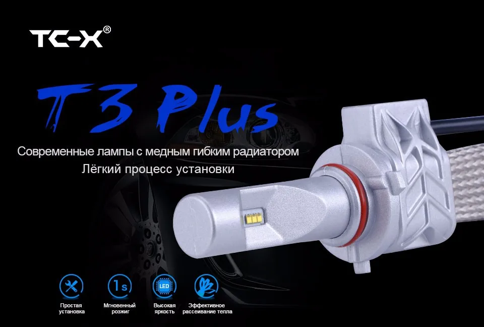 TC-X 9005 HB3 СВЕТОДИОДНЫЕ Фары Conversion Kit Замена Лампы 8000LM Ближнего света Дальнего света Противотуманные фары Замена Фары