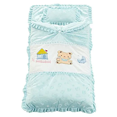 Осенне-зимний комплект постельного белья для малышей, постельные принадлежности для новорожденных, хлопковое утепленное одеяло, сумка для сна для детей от 0 до 4 лет - Цвет: inner feather fabric