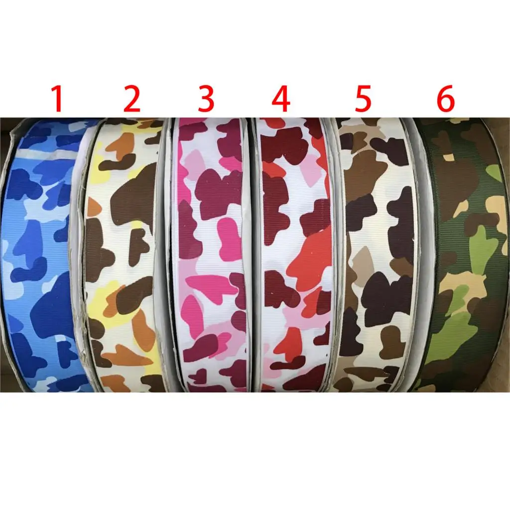 

Crazy Discount 1-1/2" 38mm 6 Choices Neon Camouflage Printed Grosgrain Ribbon for DIY Materials Baby/Children's Crafts 100 Yards
