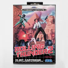 Rolling Thunder 2 EU 16 бит игра sega Mega Drive карточная игра с коробку для sega игры sega Mega Drive для Genesis