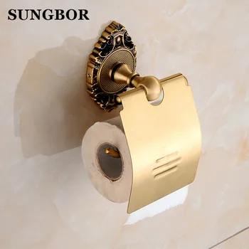 

Antique brass paper towel rack europe style bathroom paper holder roll Holder tissue toilet paper box toilet accessories SH-9608