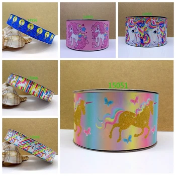 

Free shipping 50 yard unicorn printed grosgrain ribbon 15051