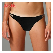 M&M, черные, низкая талия, плавки, бикини, низ,, летний сексуальный женский Кроссовый купальник, для девушек, пляжные, одноцветные, с вырезом, Шорты для плавания