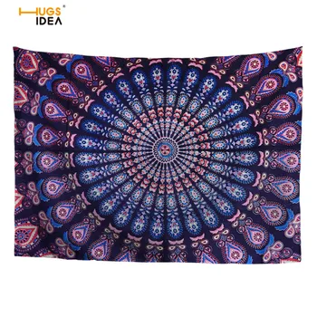 

HUGSIDEA Wall Tapestry Floral Print Boho India Hanging Home Scenery Decoration Table Cloth Travel Mattress Beach Picnic Blacket