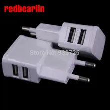 Redbearlin 500 шт./лот Dual USB 5 V 2A стены Зарядное устройство адаптер ЕС и США Подключите зарядное устройство Мощность 2 portfor samsung S4 S5 S6 для iphone 4 5 6