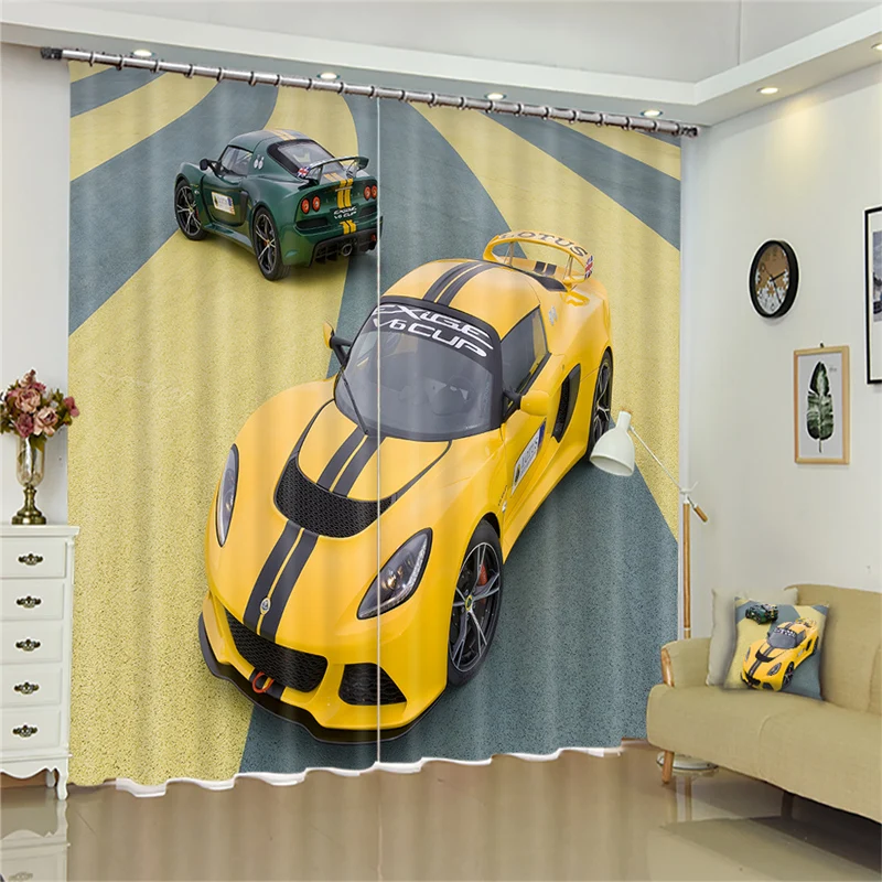 CustomizedLuxury роскошных автомобилей 3D Затемненные окна Шторы шторы для гостиной кровать в номере Hotel Настенный Гобелен Cortinas