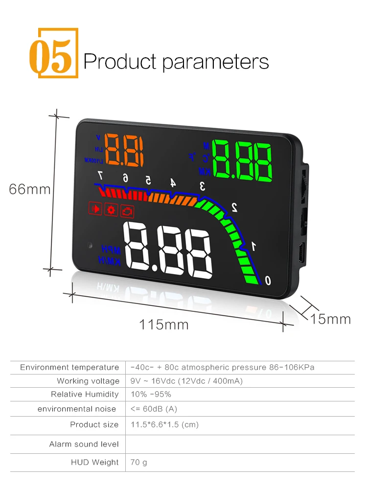 4 ''HUD Дисплей T100 Автомобильный дисплей OBD2 лобовое стекло проектор более скоростной автосигнализации об/мин Расход топлива диагностический инструмент