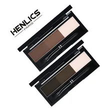 Пудра для бровей 3 цвета 3D Палетка теней для век водостойкий макияж для глаз косметит с зеркалом и Brushes-JYLHS036 для бровей