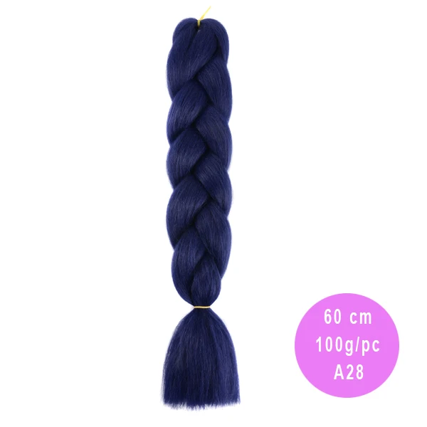 AliRobam Ombre Jumbo Braids Hairstyles Hair For Russian Women Big Box Braids Colors Synthetic Braiding Hair 24'' 100g - Цвет: # Синий