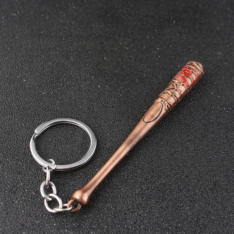 

High Quality Movie Keychain The Walking Dead Stick Keyring Negan's Bat LUCILLE Logo Baseball Shape Car Key Chain Jewelry