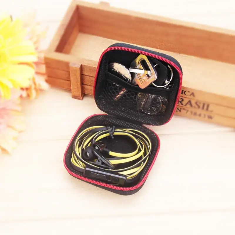 

Square EVA Case Headset Bluetooth Earphone Cable Storage Box Earbuds Storage Box Pouch Bag Holder Earbuds Pouch drop shipping
