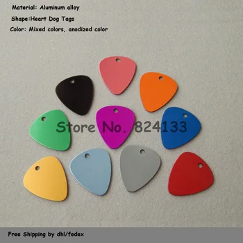 

New Arrivals!!! Anodized Aluminum Guitar Heart Pet Tags,Pet Dog Id Tags,Mixed Color,1000pcs/lot Cheap Wholesale,Free Shipping
