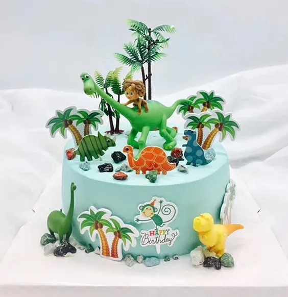 16 шт. динозавр торт Топпер динозавр принадлежности для тематической вечеринки украшение для торта «С Днем Рождения» Детский День Рождения мультфильм торт аксессуары