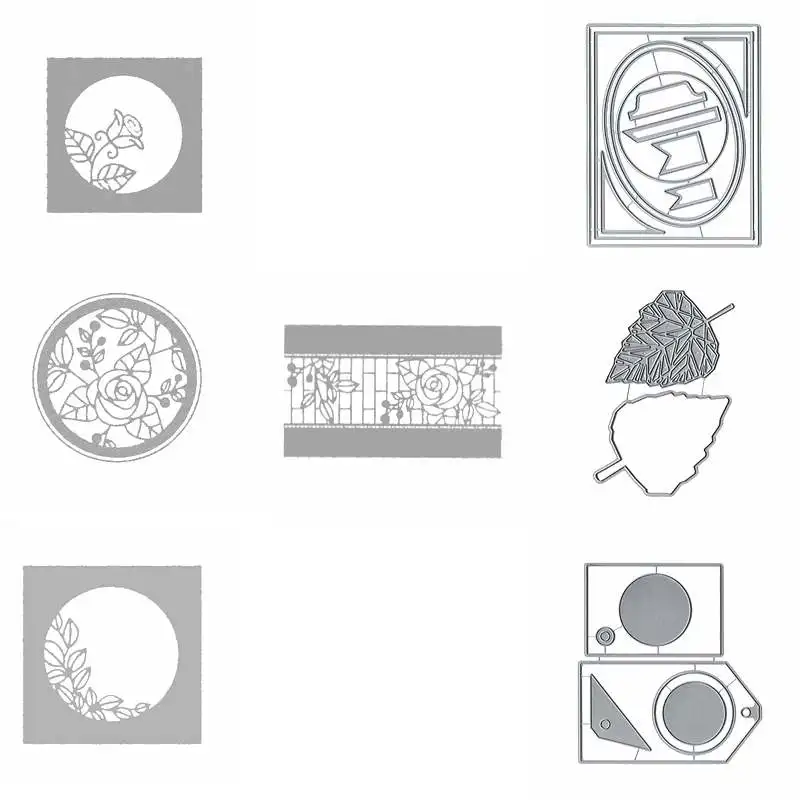 

Rectangle Circle Flower Leaf DIY Cutting Dies Stencil Card Album Embossing Crafts Scrapbooking Templates New Dies For 2019