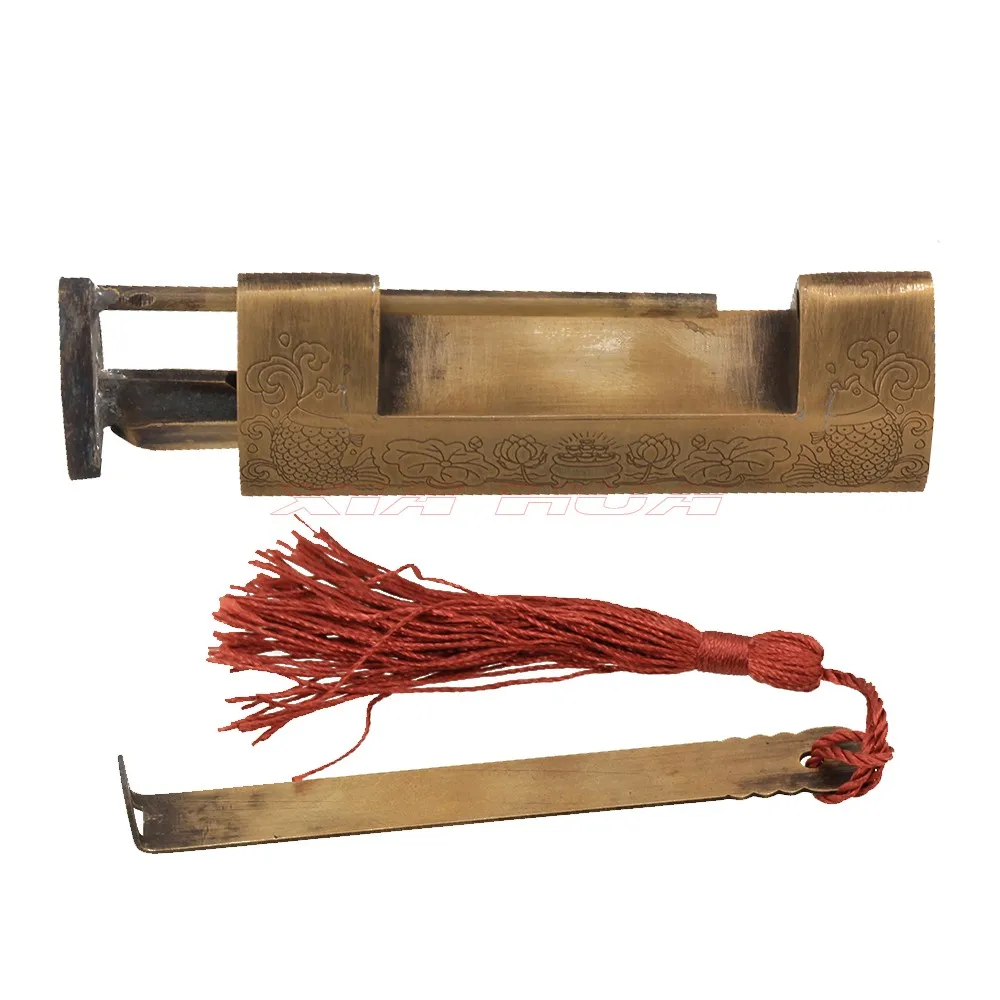 1pcs Exquisite ancient Chinese locks Antique brass lock padlock old