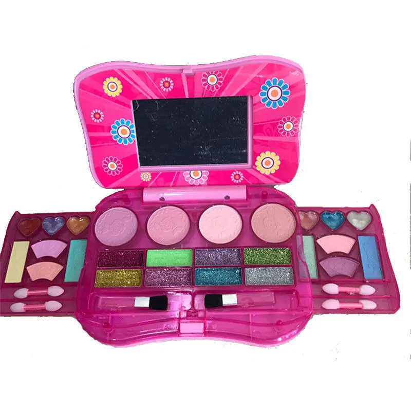 

Makeup Set Pretend Play Girls Cosmetics Kit Toys For Kids Eyeshadow Lip Gloss Blushes Environmental Safety Toy