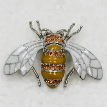 12 шт./лот Оптовая Брошь Горный Хрусталь Эмаль Honey Bee Контактный Мода броши Ювелирные Изделия подарок C101709