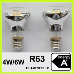 Наивысшего качества, 1 шт. 6 Вт R63 светодиодных ламп накаливания Точечные светильники E27 Винт Стекло 120 градусов угол светового луча 2 гарантия