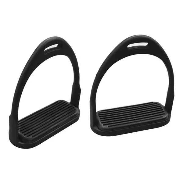 1 Pair Safety Stirrup With Rubber Pad Horsing Equestrian Lightweight Aluminum Saddle Accessories Horse Riding Racing Equipment - Цвет: Black