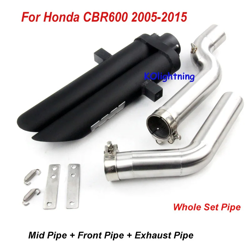 

Slip on CBR600RR Motorcycle Exhaust Muffler Silencer Double Outlet Pipe Connect Link Pipe Slip on for Honda CBR600RR 2005-2015