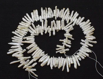 

side hole loose beads freshwater pearl white toothpick 12-24mm beads for making jewelry necklace 14inch FPPJ