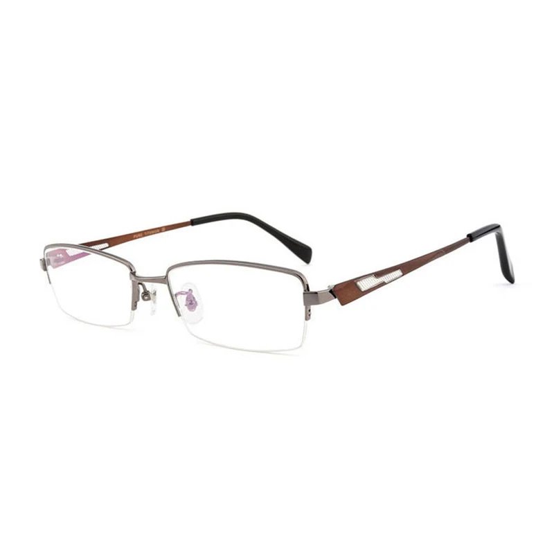 Чистый титан, Halfl Rim, Брендовые очки для мужчин, оптическая оправа для очков, очки по рецепту Oculos De Grau