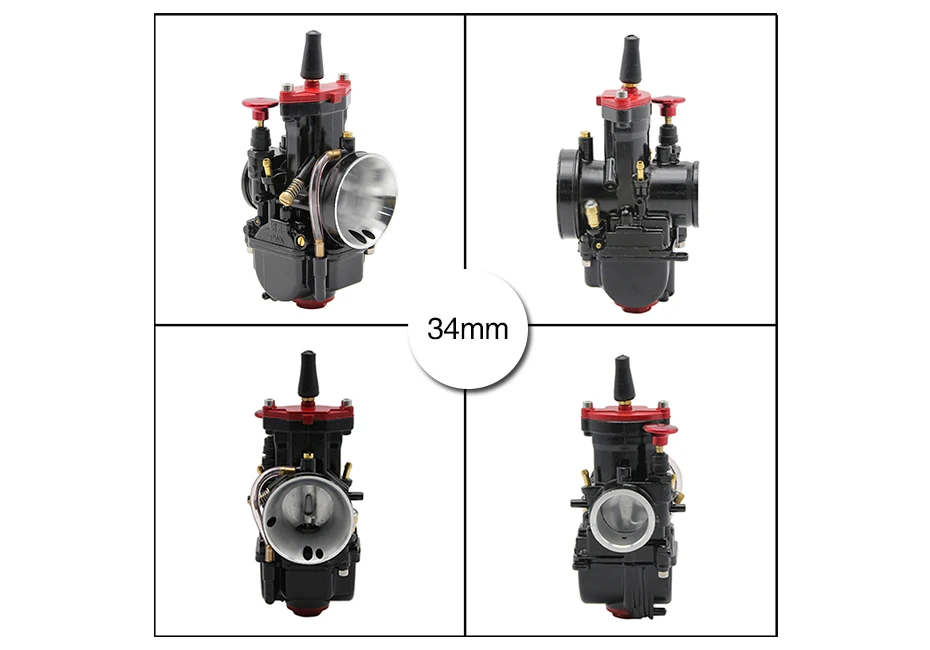 Alconstar-черный цвет 21 24 26 28 30 32 34 мм MIKUNI мотоцикл Карбюратор с мощностью Jet 2 T/4 T двигатель внедорожный кафе гонщик ATV