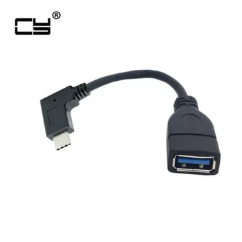 

10cm 90 Degree Right Angled USB-C USB 3.1 Type C Male to A Female OTG Data Cable for Tablet Mobile Phone