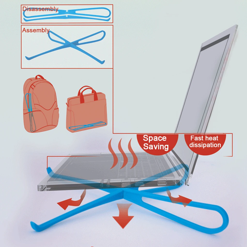 Портативный складной держатель для ноутбука, Простая подставка для ноутбука, нескользящий теплорассеивающий кронштейн x-типа, охлаждающая подставка для ноутбука, подставка для ПК